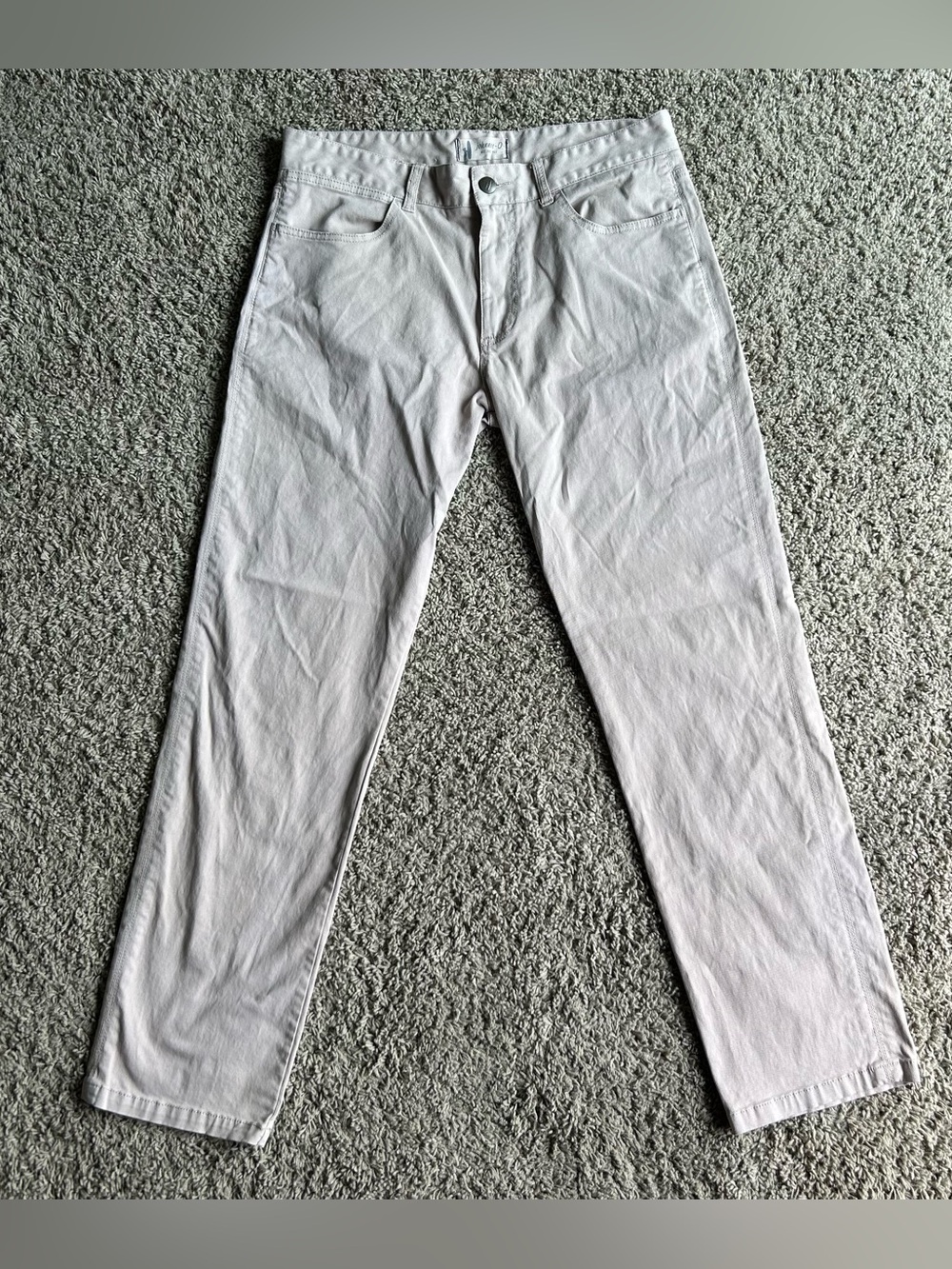 Johnnie-O West Coast Prep Pants Mens 34x32 Brown Khaki 5Pocket Flat Front Casual